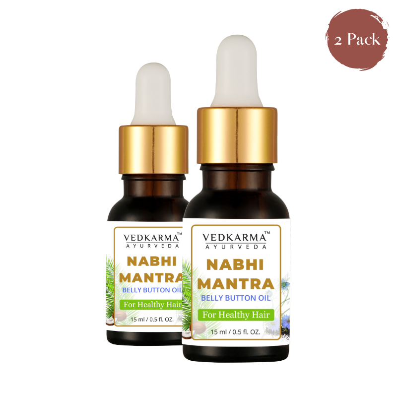 Vedkarma Ayurveda Nabhi Mantra Belly Button Oil For Healthy Hair (15ml) Pack Of 2