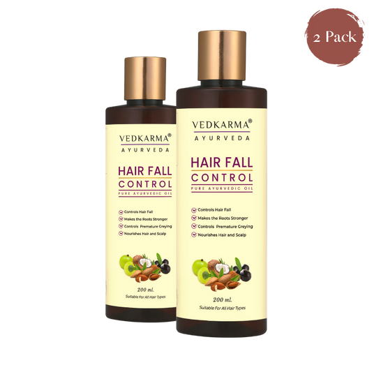 Vedkarma Ayurveda Hair Fall Control | Controls Hair Fall | Controls Premature Greying | Nourishes Hair And Scalp | With 20 Powerful Herbs