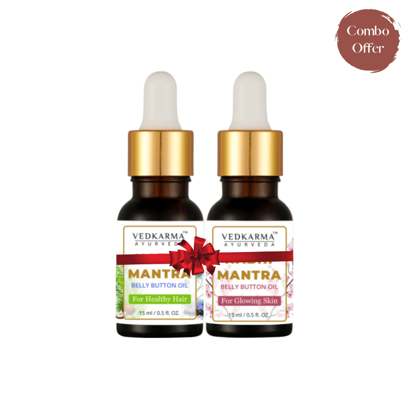 Vedkarma Ayurveda Nabhi Mantra Belly Button Oil For Healthy Hair & For Glowing Skin  (Combo Pack)