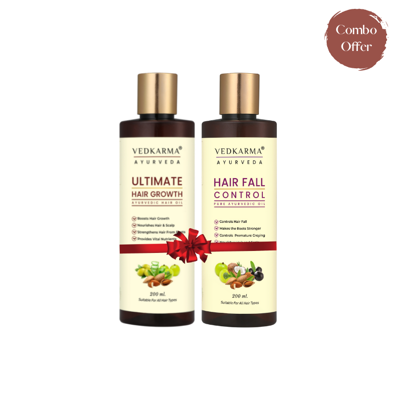 Vedkarma Ayurveda Ultimate Hair Growth Oil & Hair Fall Control Oil (Combo Pack)