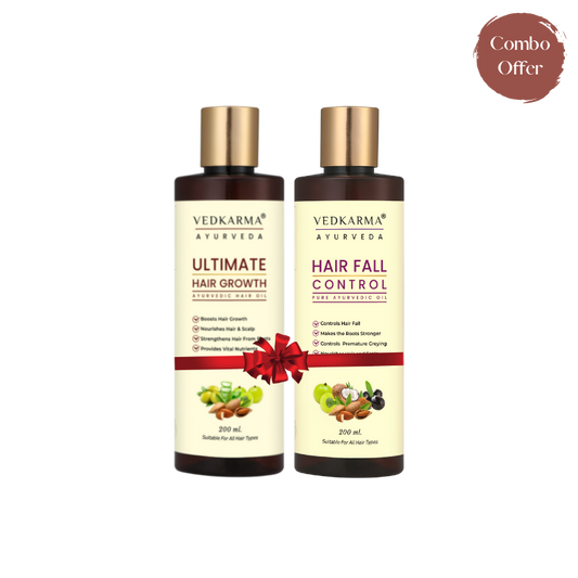 Vedkarma Ayurveda Ultimate Hair Growth Oil & Hair Fall Control Oil (Combo Pack)